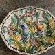 Dish in enamelled ceramic slip, with fish motifs, decorative, collector, vintage