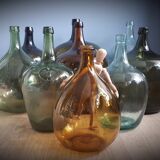 Demi-john 10L round light green sling neck