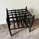 Napoleon III magazine rack in black turned wood