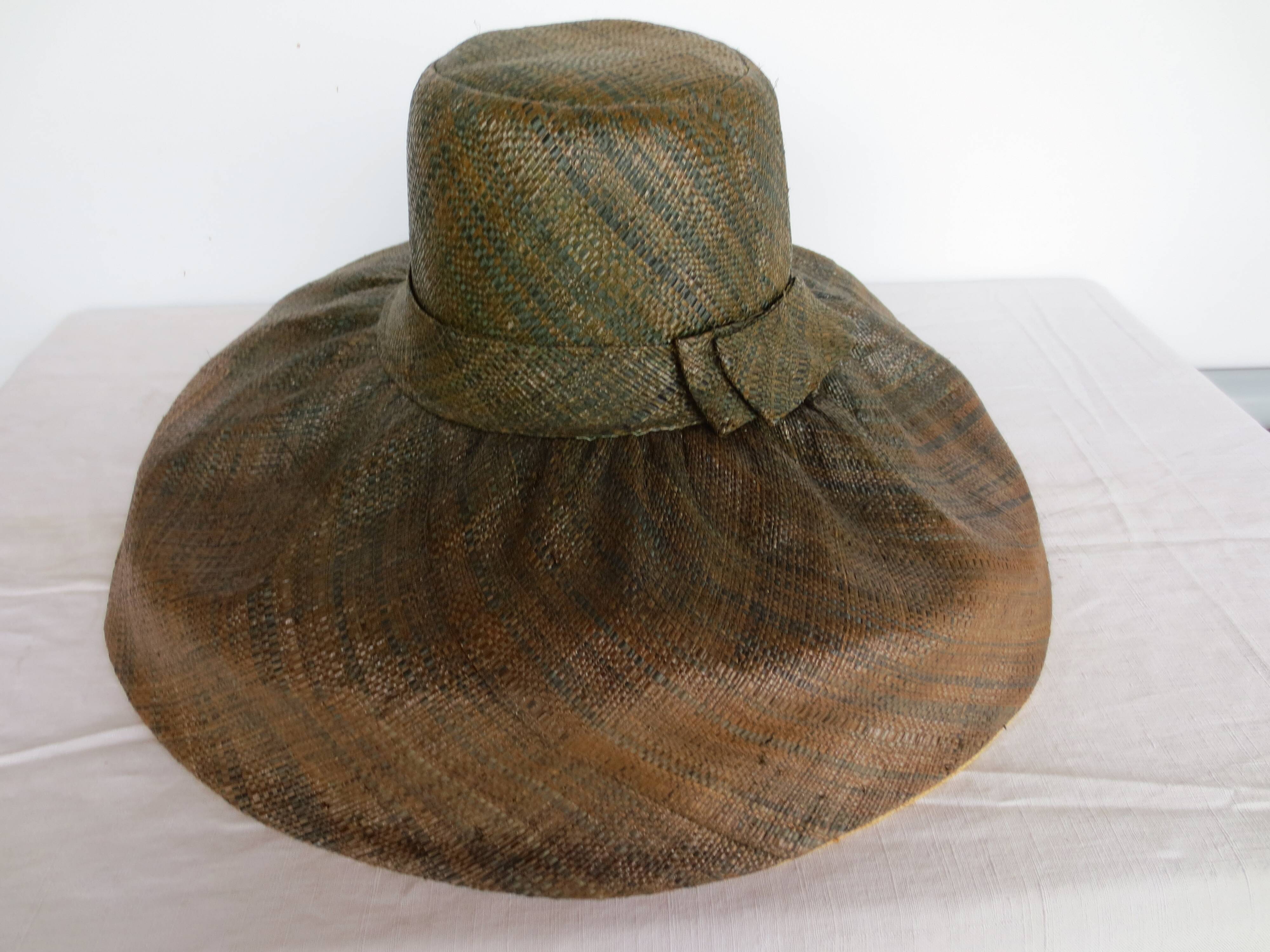 large Malagasy hat made of woven fibres