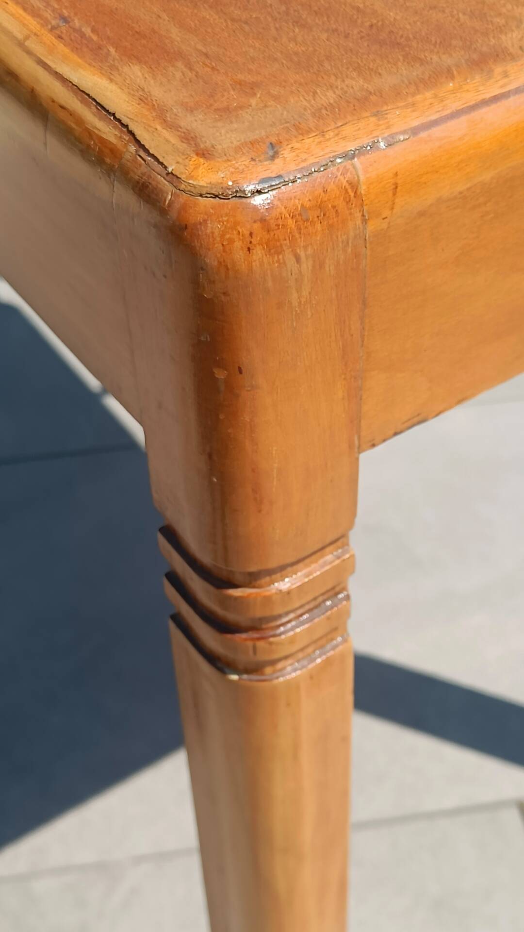 Vintage Scandinavian-style wooden table with drawer, 1950s-60s.