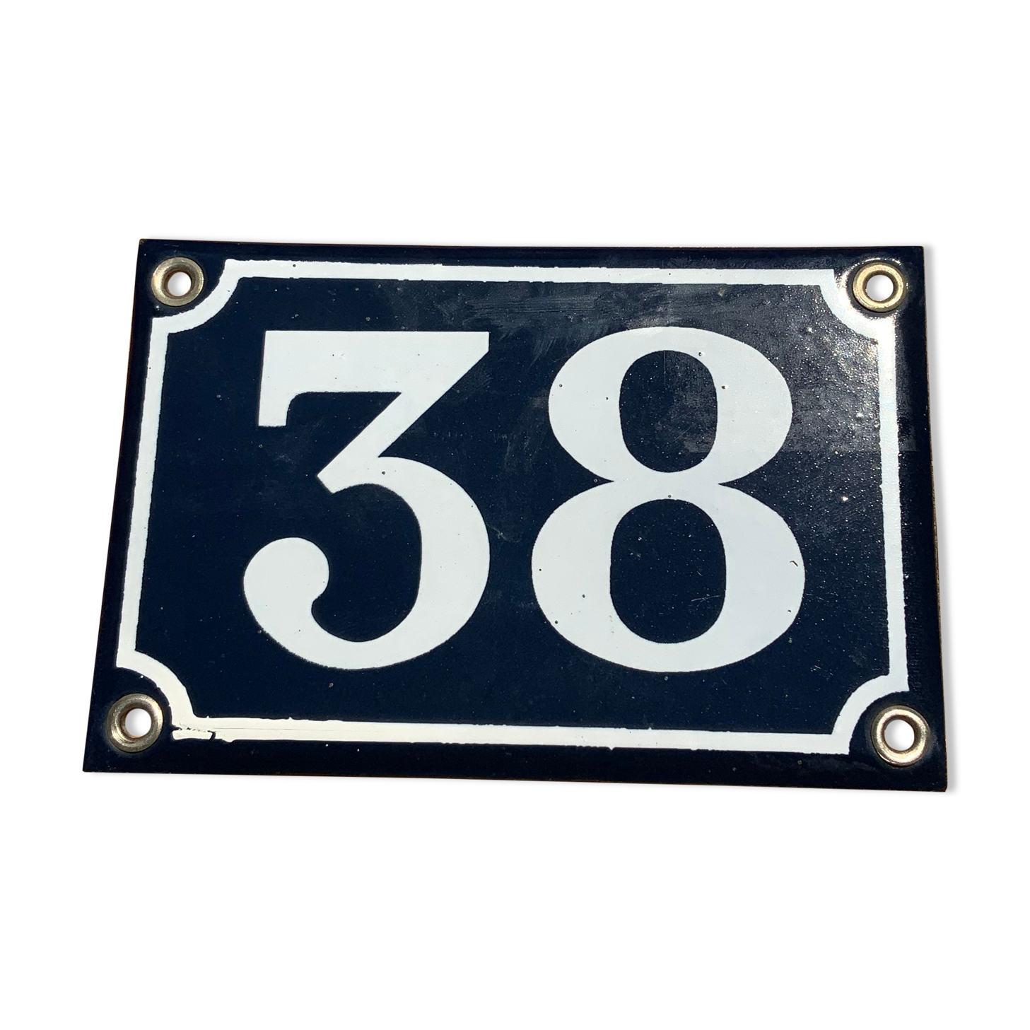 Street plate in blue and white