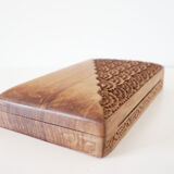 Antique chiseled wooden box