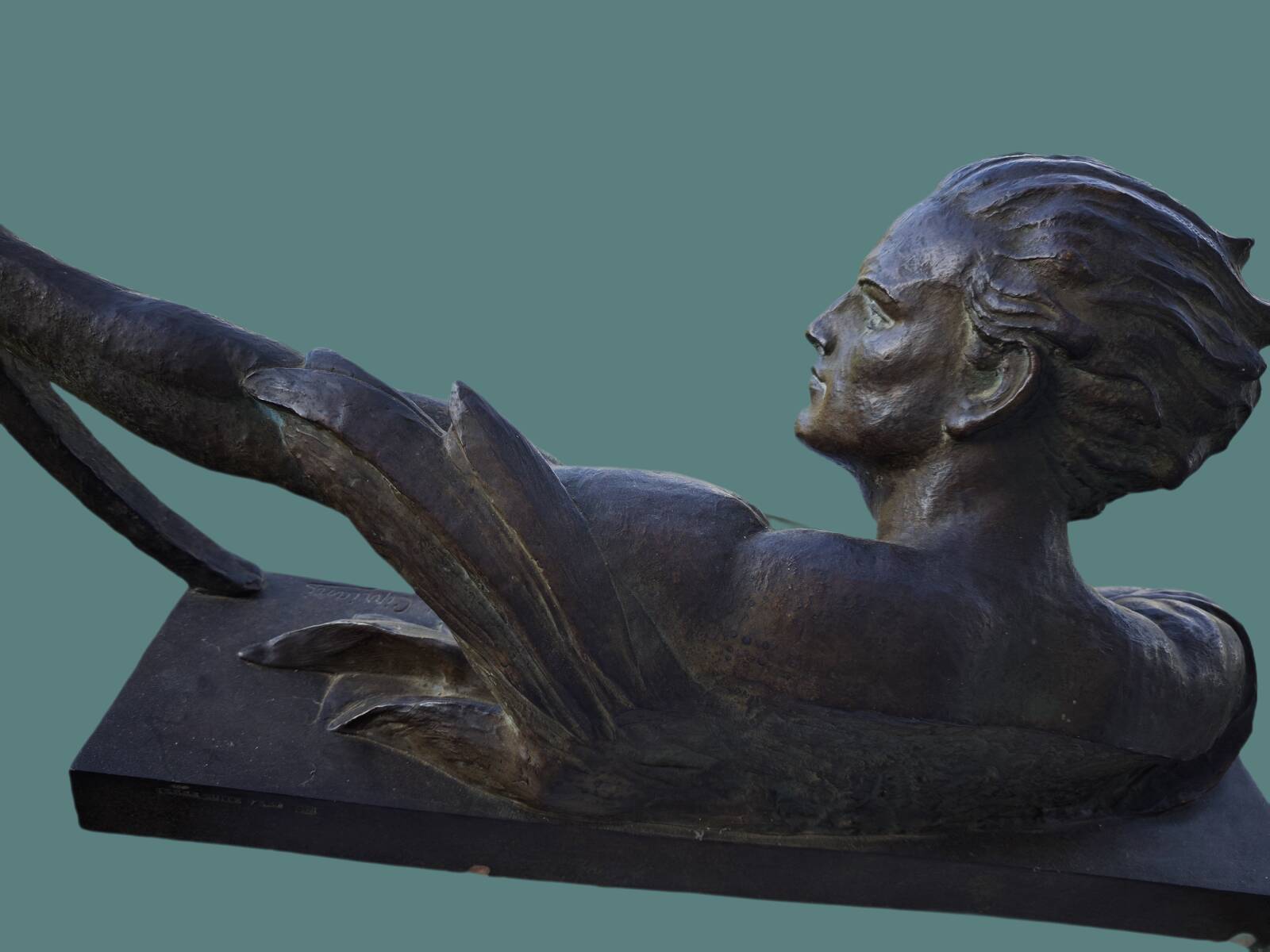 Buste, athlète masculin en terre cuite, Ugo Cipriani