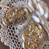 Lot de 2 ornements en ormolu, 19ème, ancien caches -clous