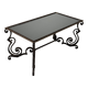 Wrought iron coffee table with mirror glass