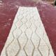 Vintage Beni Ouarain hallway rug in natural cream wool – 300 x 90 cm