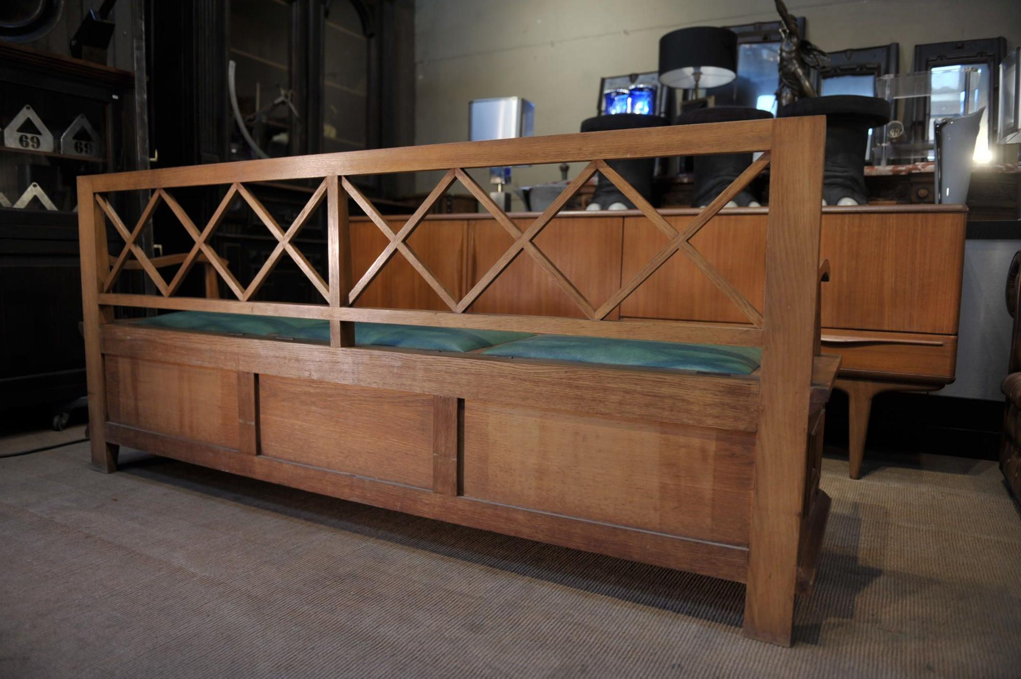 Grand Bench Box in solid oak from the 1950s