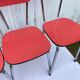 Set of 4 vintage chairs in pop red formica 1960s