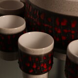 Punch set in ceramics - bowl & 11 cups - by Dümler & Breiden - Germany - 1960's