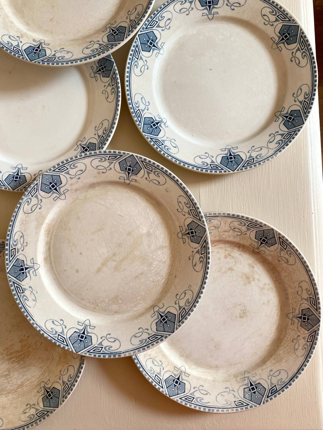 Large antique ironstone plates
