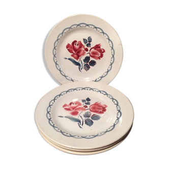 Suite of 4 plates flat "saarguemines"