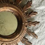 Gilded wood sun mirror, 60s