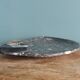 Marble trinket tray with ammonite fossil