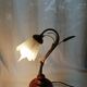 Glass and wood lamp ears of old glass wheat