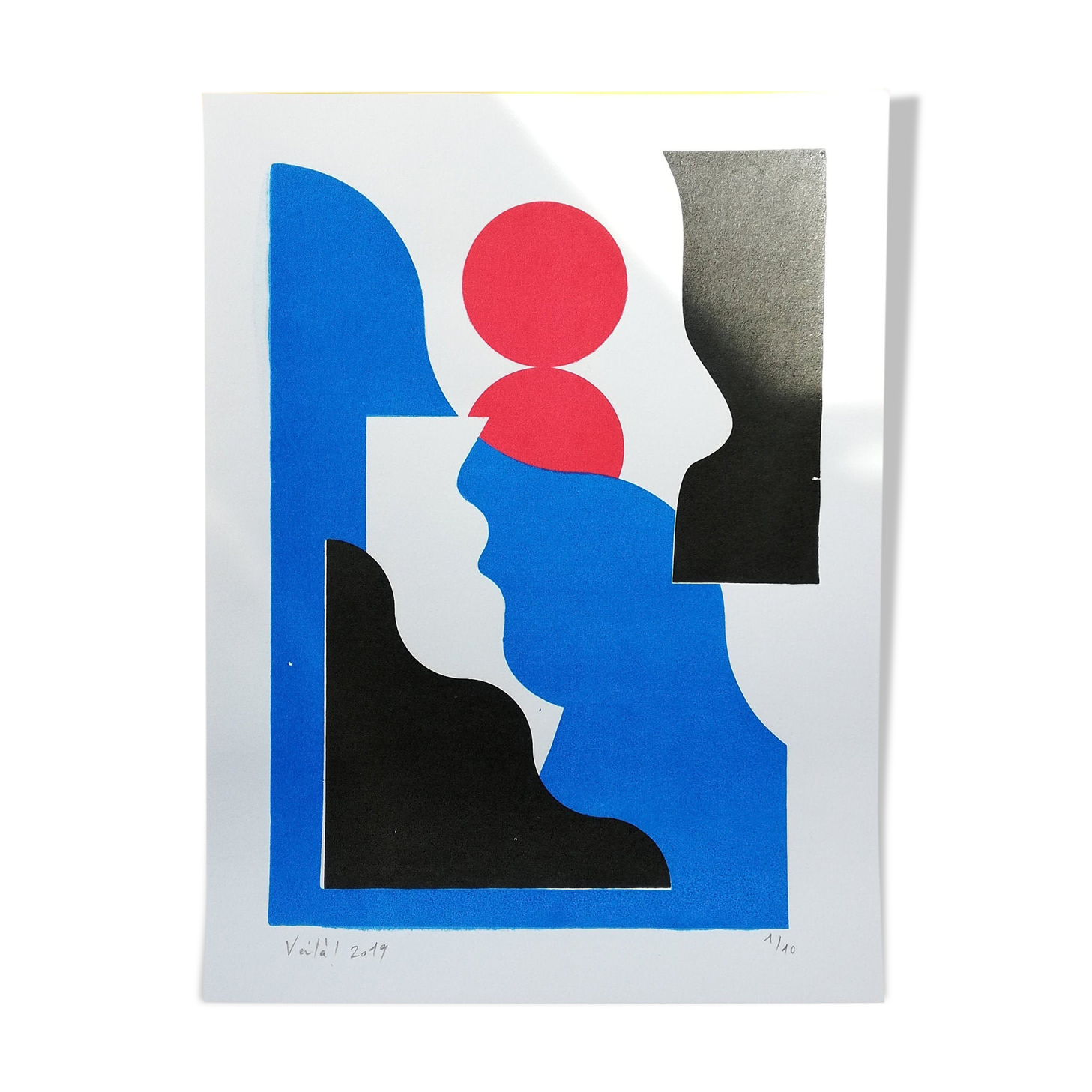 Sérigraphie artisanale "faces" édition limitée de 10