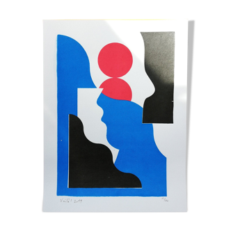 Faces artisanal silkscreen prints limited edition of 10