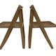 Ensemble vintage de 4 chaises pliantes, design en sangle et bois, années 1970