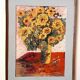 Oil painting on panel - vase with flowers - signed Serafini - dated 1962