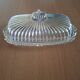Silver metal butter dish