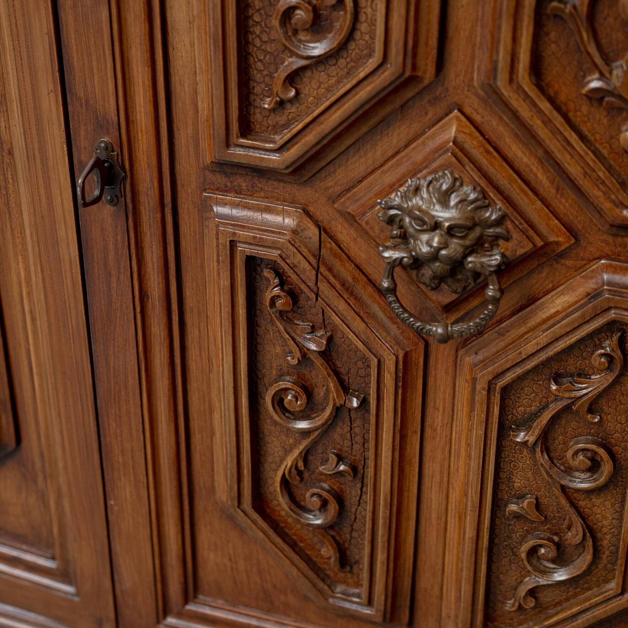 Vintage carved wood sideboard – original period piece