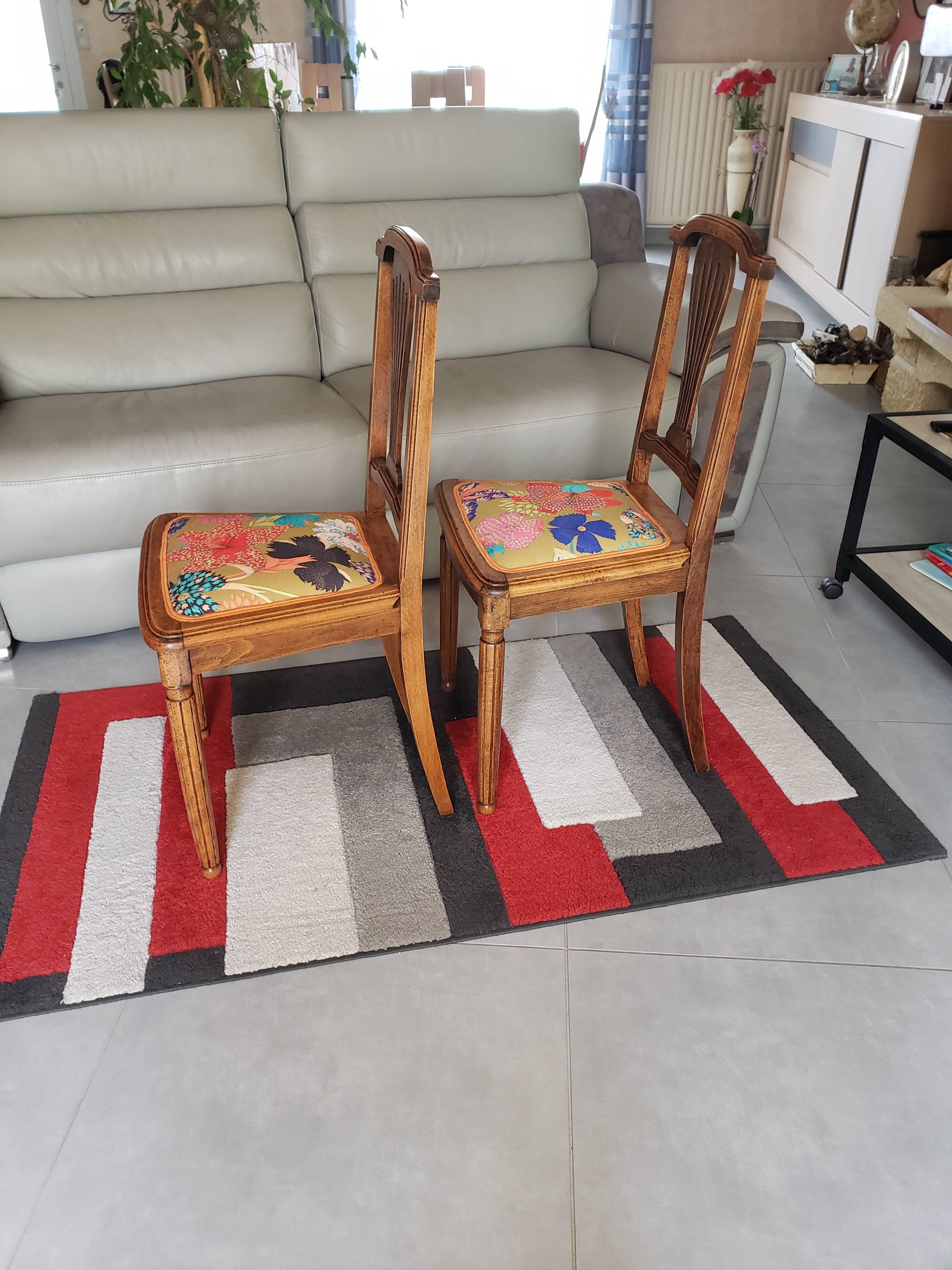 Pair of vintage Louis XVI style chairs from the 19th century