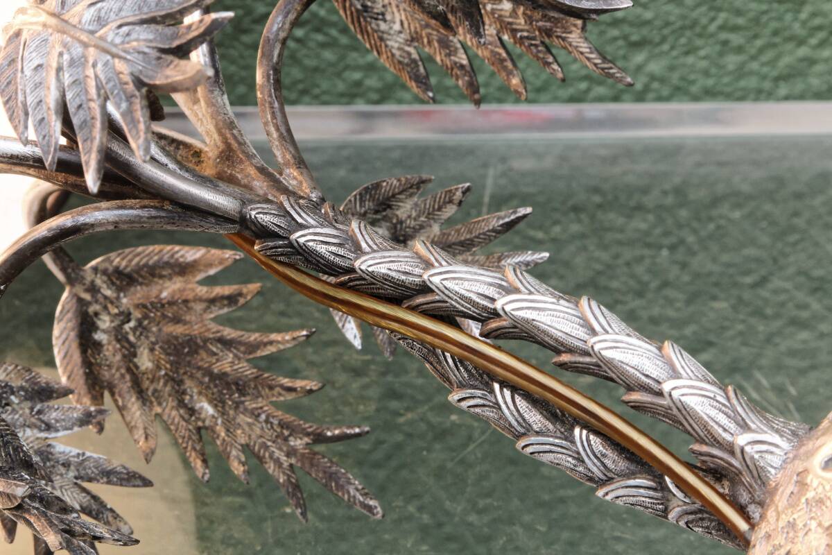 Silver-plated palm lamp, 1910, Thomas Bradbury & Sons