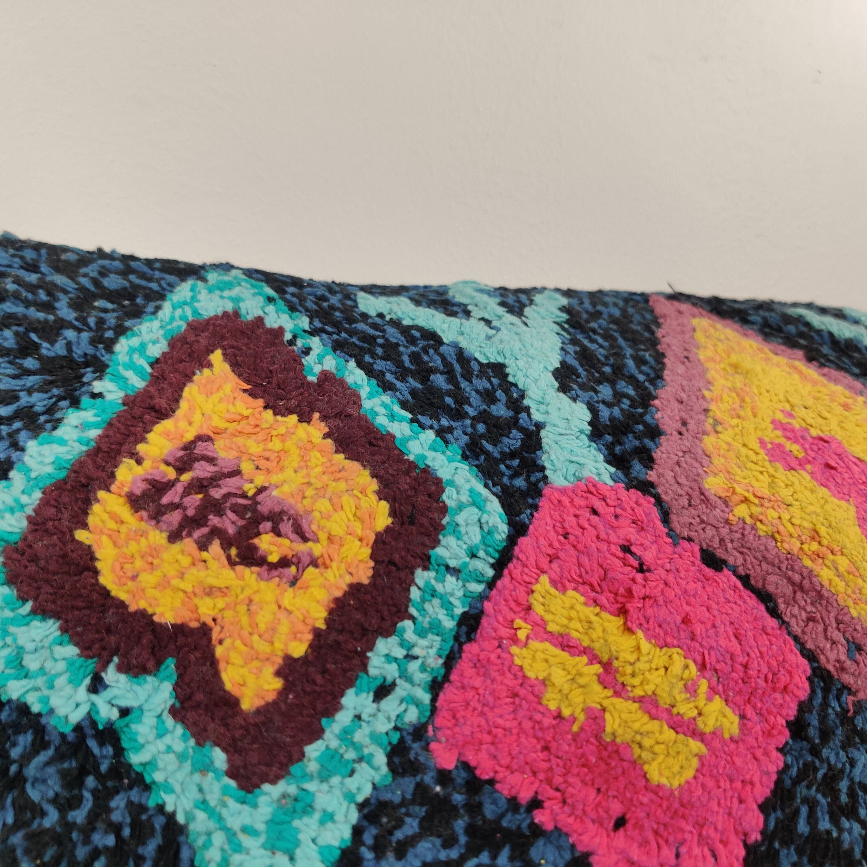 Berber style Azilal midnight blue cushion