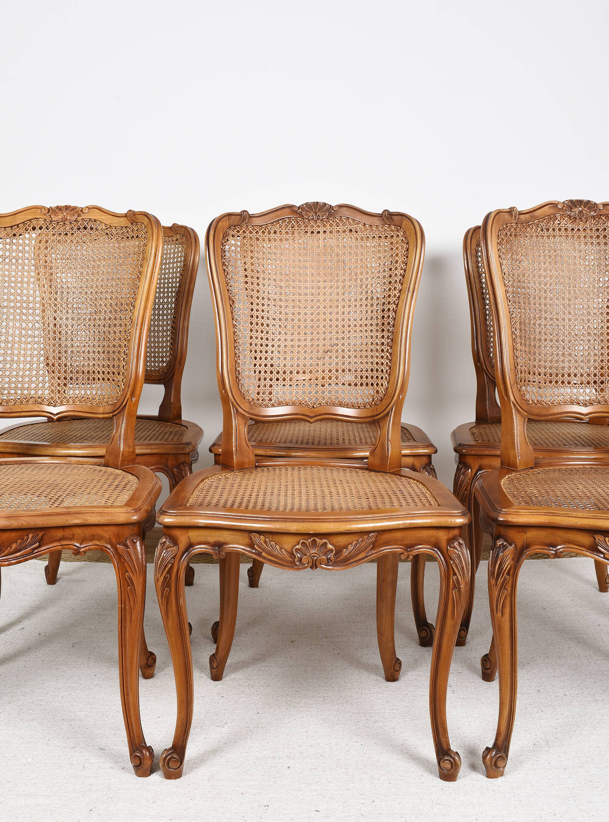 Louis xvi style cane chairs