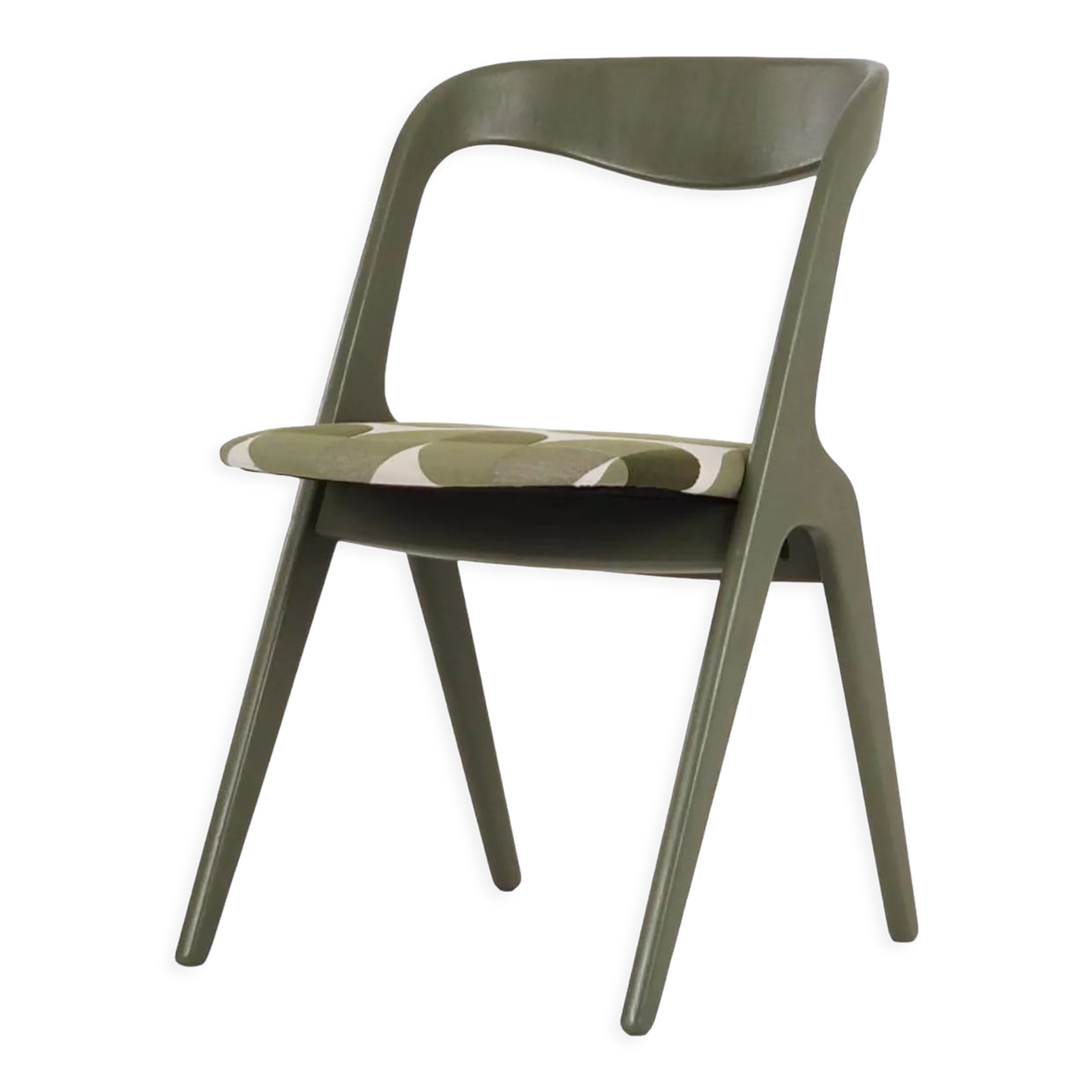 Olive green chair, Scandinavian design of the 70s