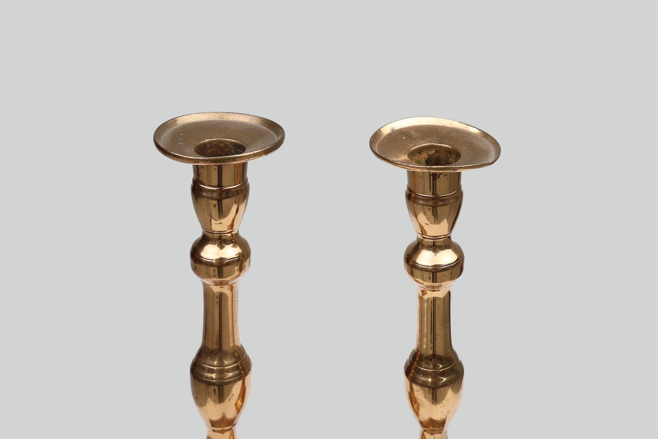 French Candlesticks in Bronze, 1890s, Set of 2