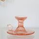 Cellar rat candle holder, pink glass