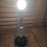 Bedside desk lamp glass molded diamond spikes marble base dp 1022234