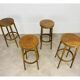 4 tabourets de bar baumann bois années 60 bistrot