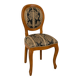 Napoleon III chair 1850–1870 – Solid wood & black and gold jacquard fabric