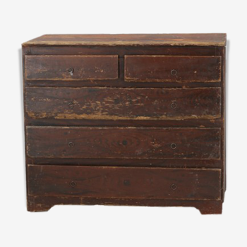 Commode avec peinture usée originale