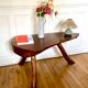 Brutalist tripod coffee table in solid wood, vintage 1960