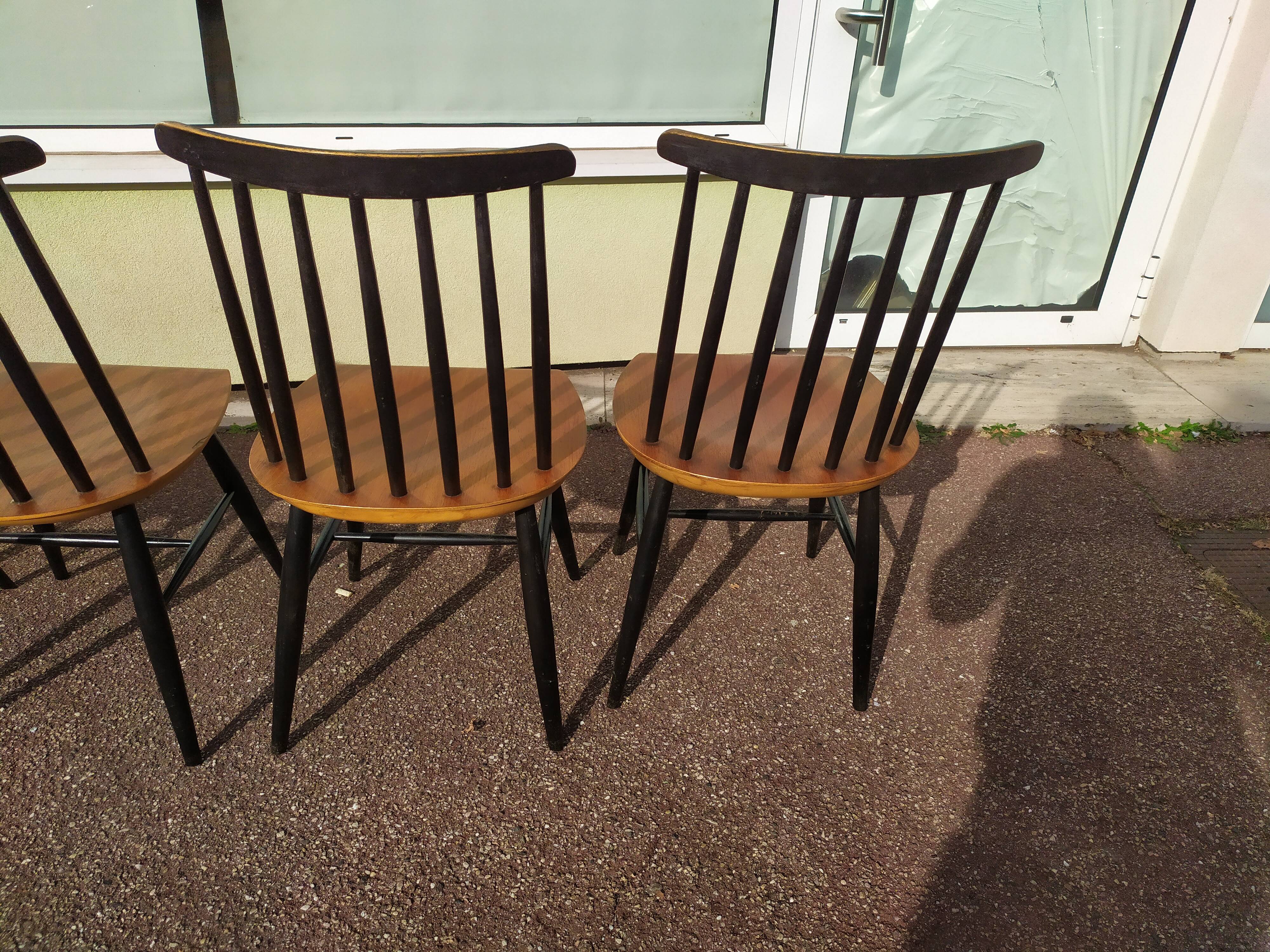 Set of 4 Scandinavian Chairs Fanett by Ilmari Tapiovaara, 60s