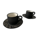 2 cups and 2 subseed scraffito ceramic cups for Habitat Japan, 1970