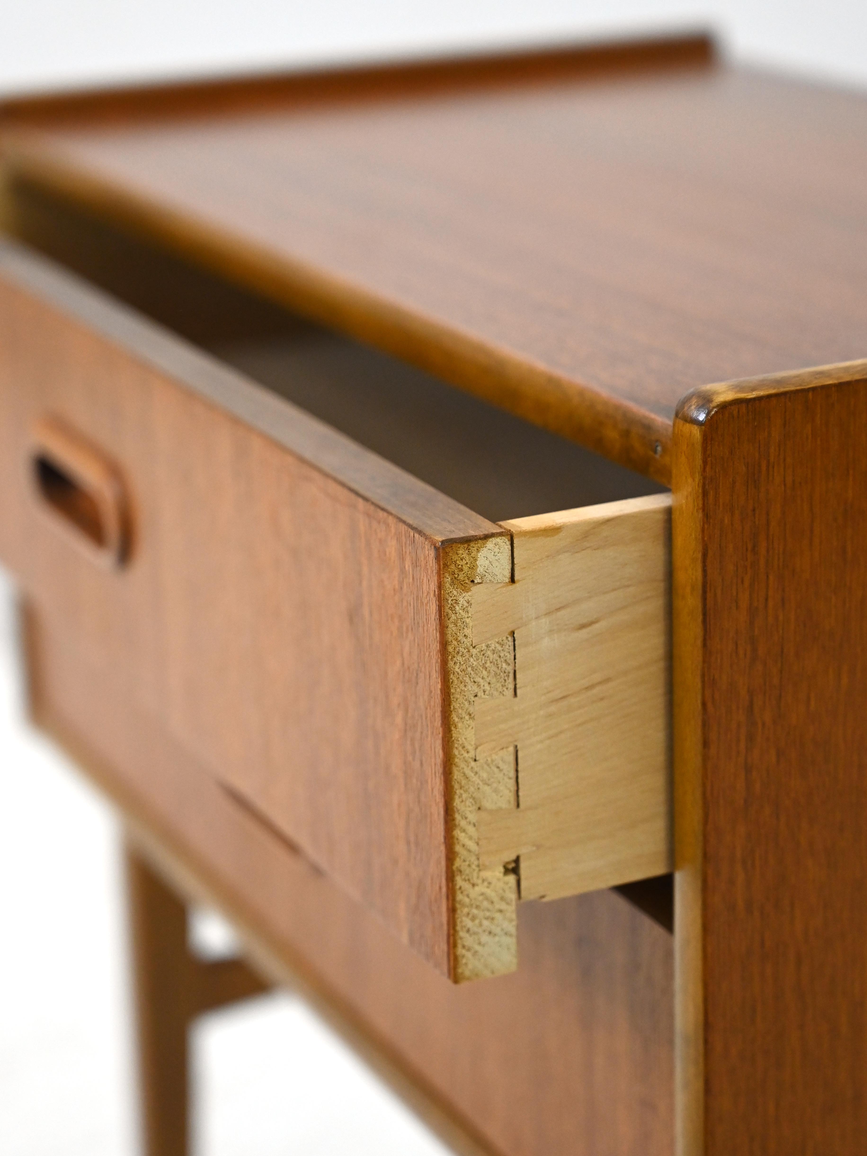 Teak nightstand with two drawers