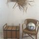 Vintage rattan bench chest