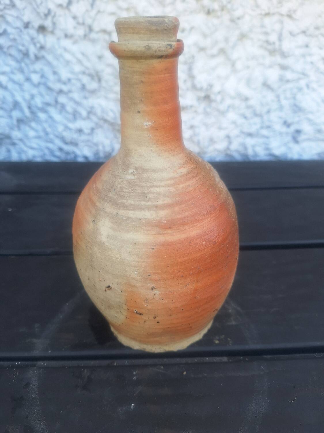 Antique Stoneware Bottle from Puisaye, France, 19th Century