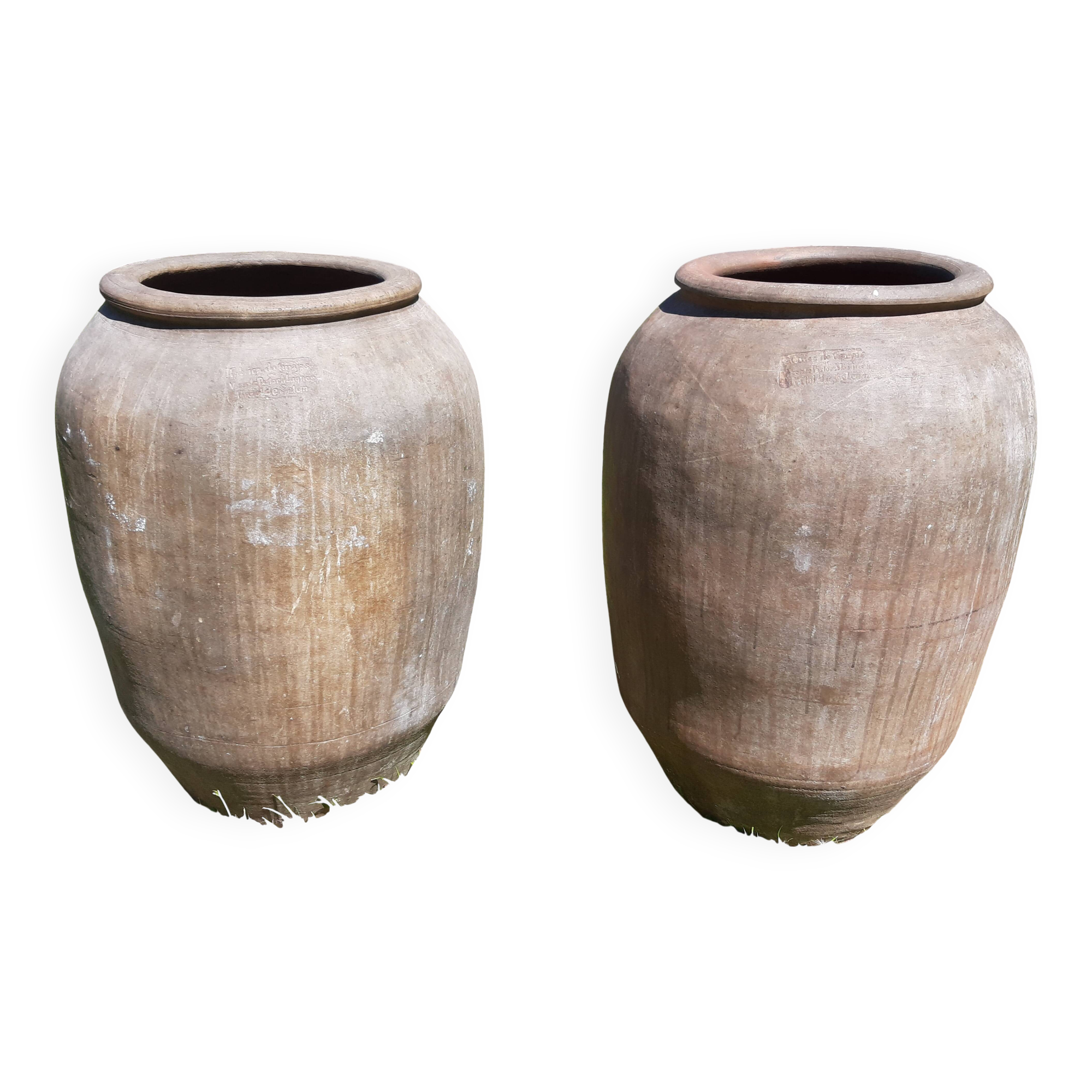 Pair of olive oil jars (or "tinajas"), Spain, 19th century