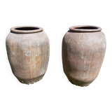 Pair of olive oil jars (or "tinajas"), Spain, 19th century