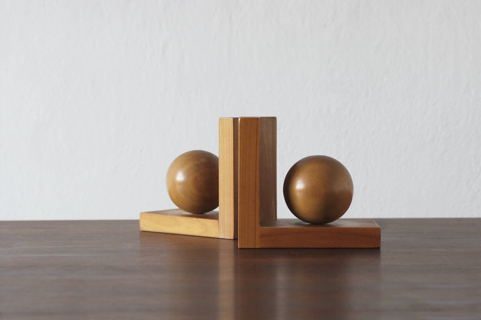 Mid-Century Modern Wooden Bookends, 1950s, Set of 2