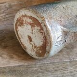 Pitcher in stoneware signed Jean Claude Monange, daisy motif yellow heart