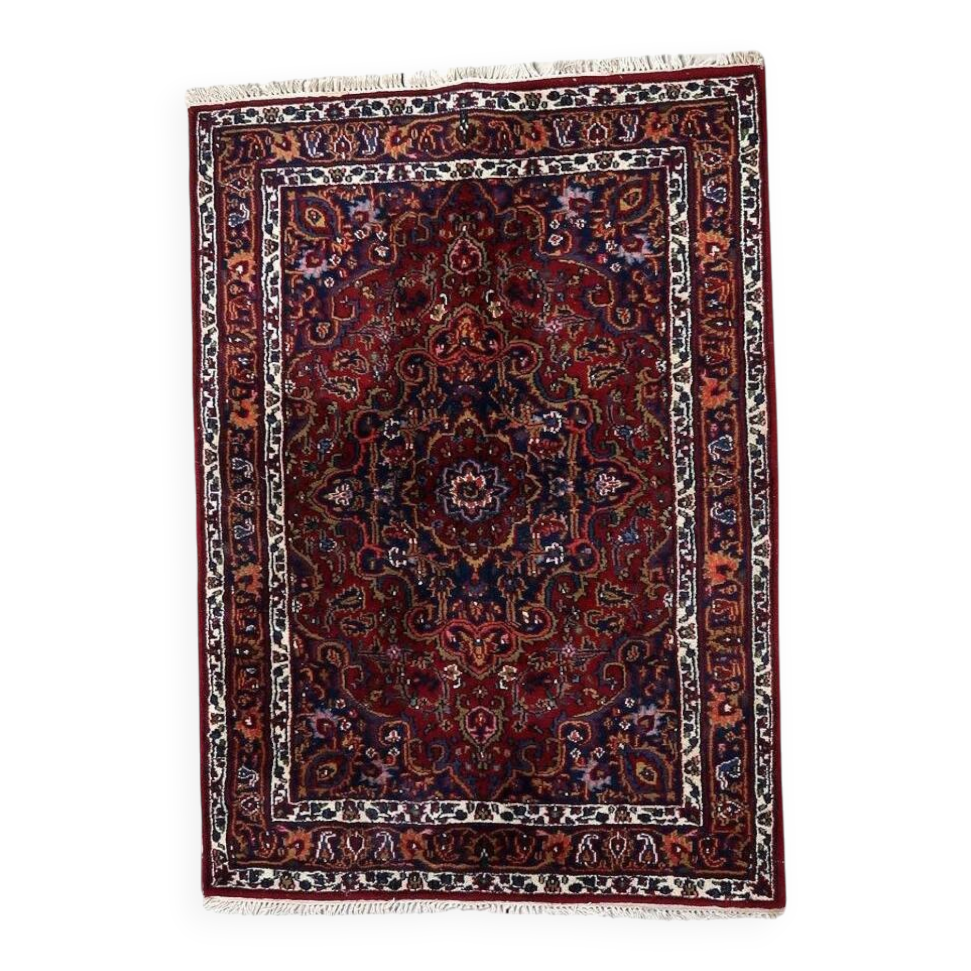 Handmade vintage Persian Hamadan rug 147cm x 203cm 1970s - 1C1167