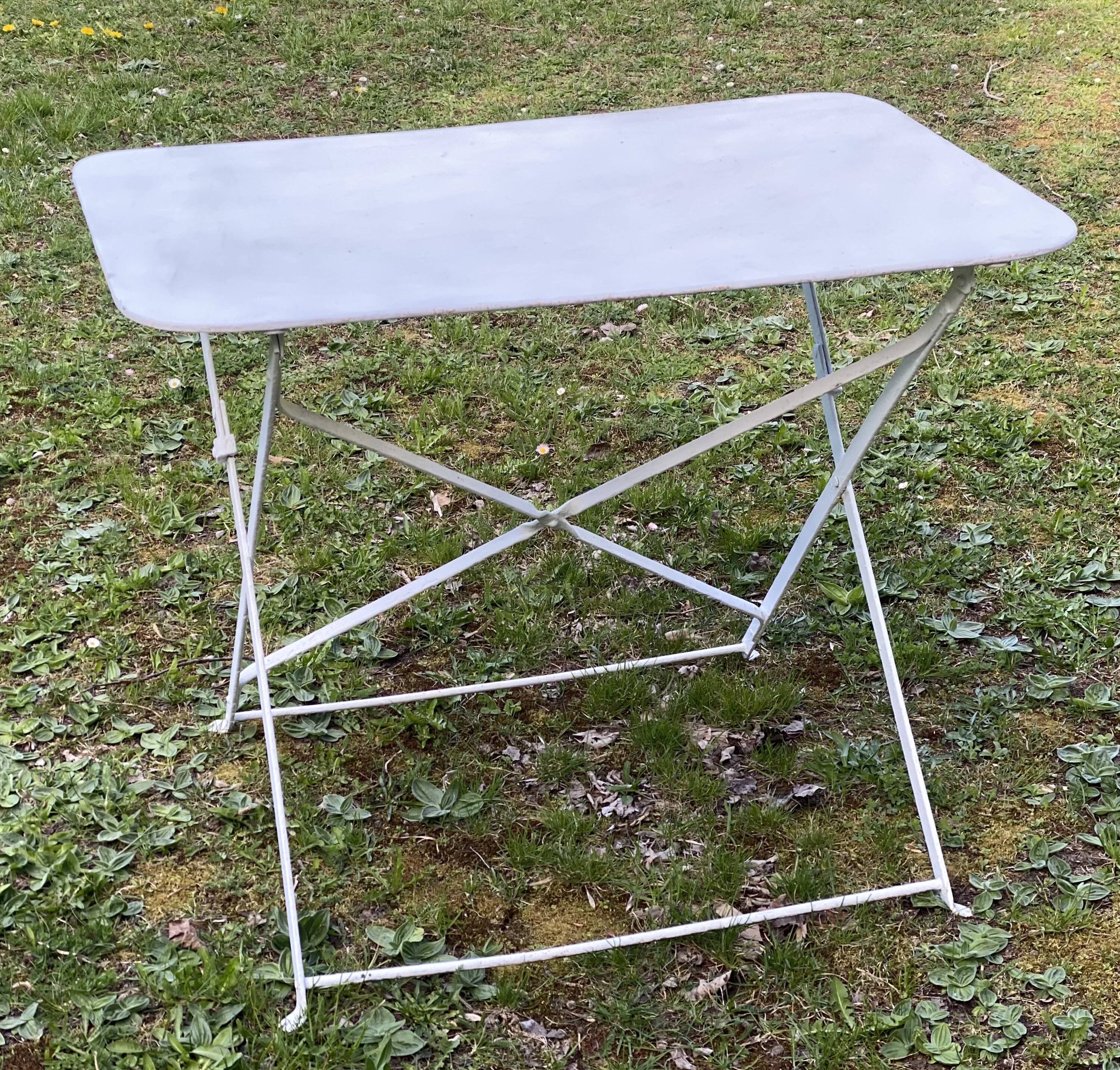 Vintage 1950s wrought iron folding garden table