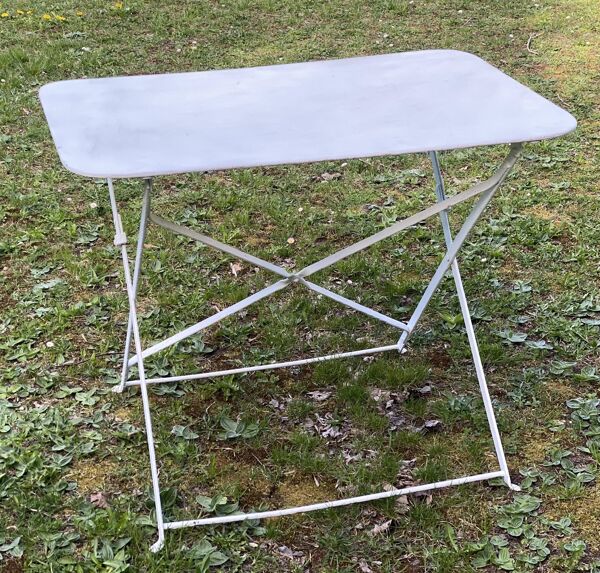 Table de jardin pliante fer forgé vintage 1950