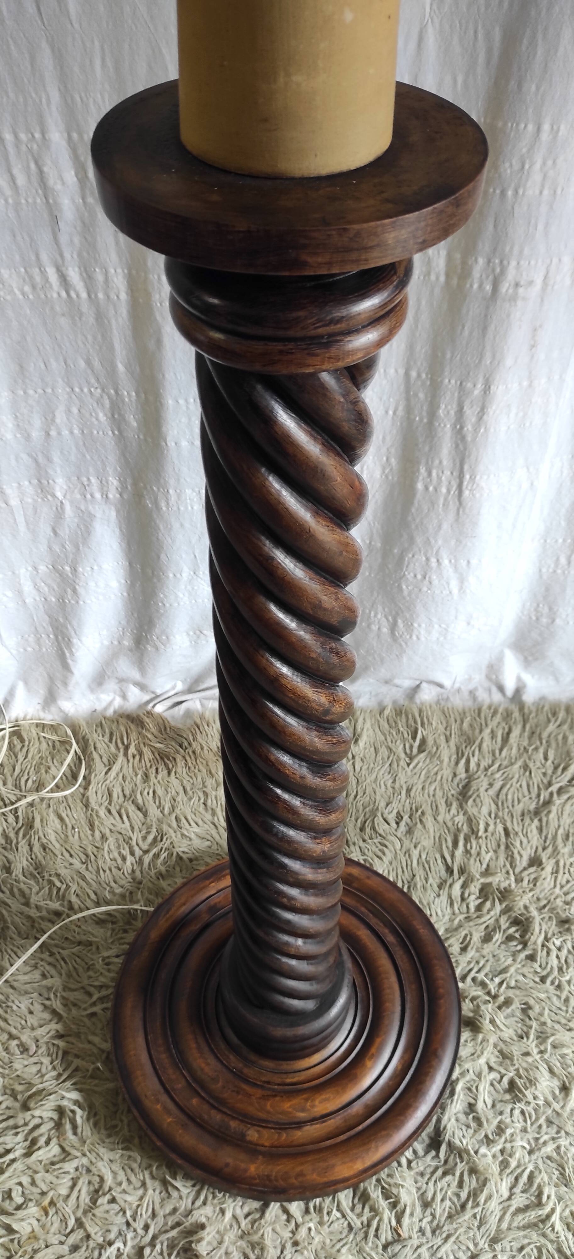 Turned wooden floor lamp – 40s/50s